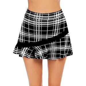 Women Black Tennis Pleated Athletic Golf Skorts Skirt with Shorts Pockets Skirt